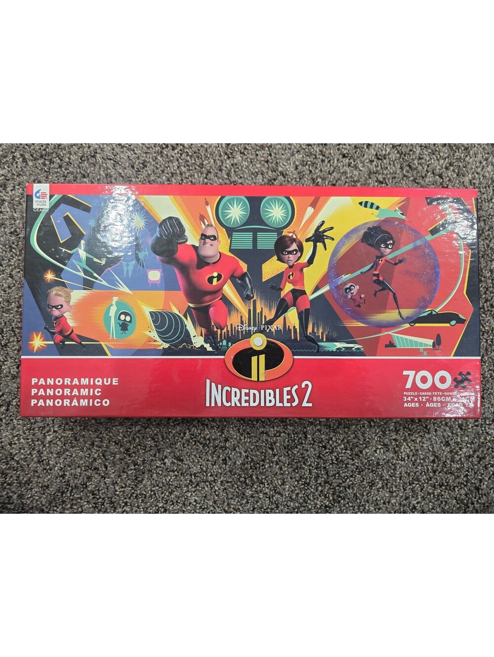 Incredibles 2 700 Piece Panoramic Puzzle